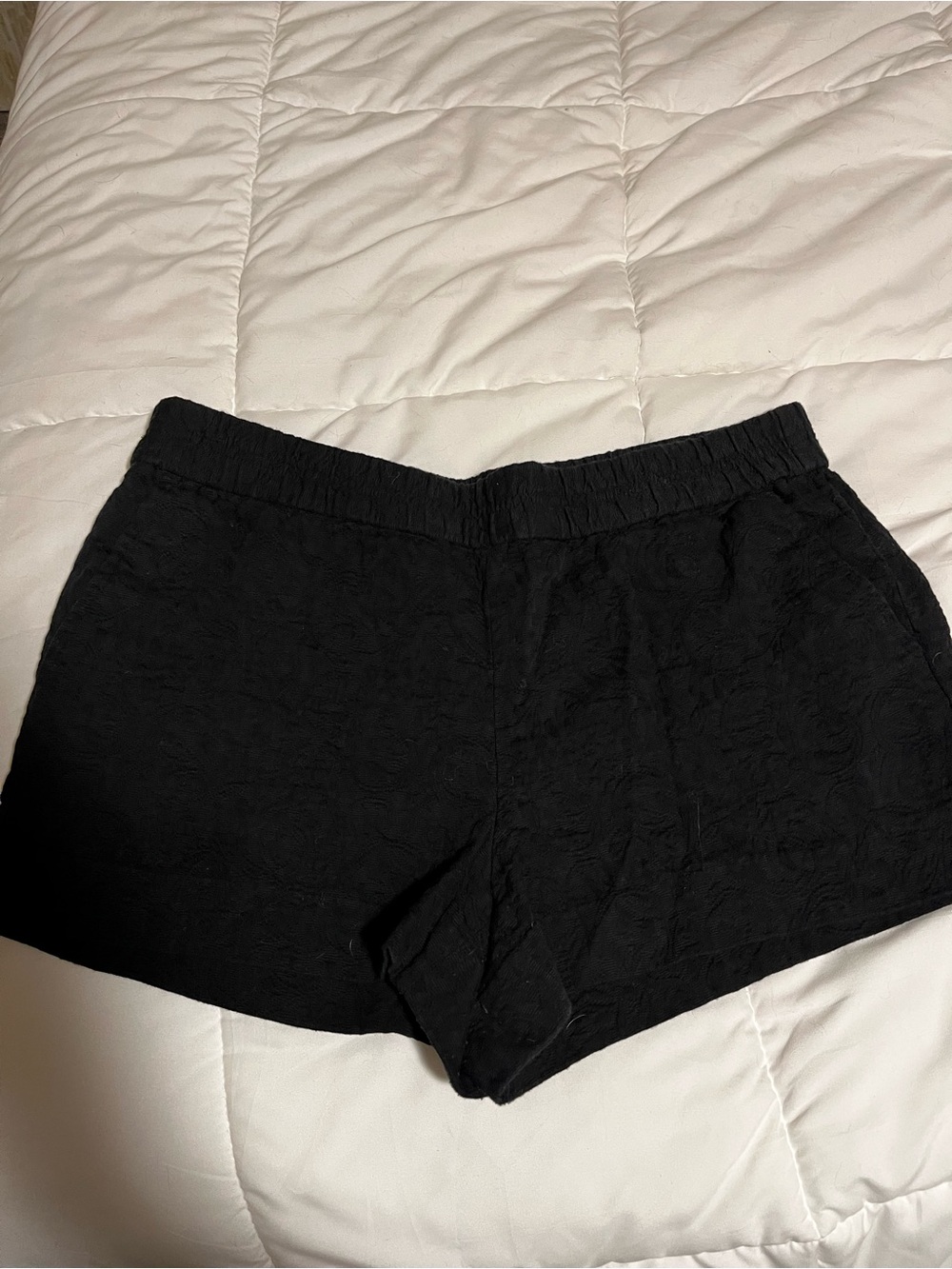 J. Crew Black High-Waist Elastic Shorts